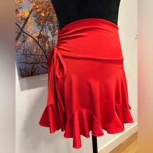 Red Ruffle Skort - Women